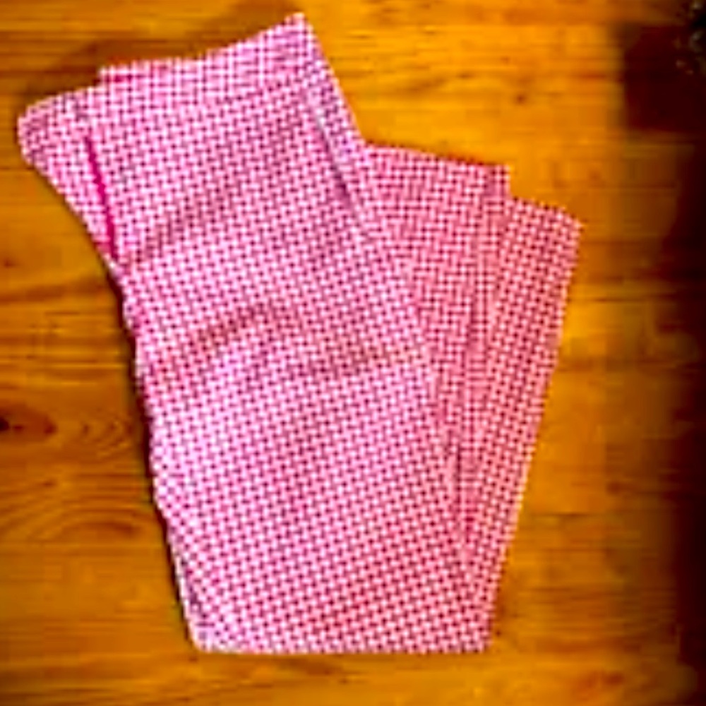 Adrianna papell pink checkered ankle pants size 6